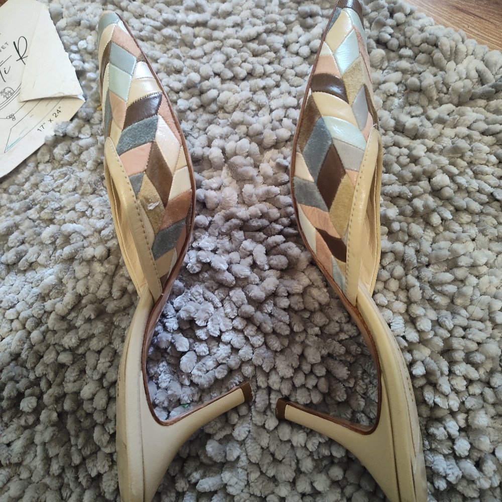 Bruno Magli Leather Patchwork Mules - image 7